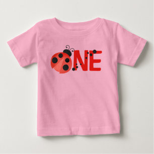 Coloração d'água rosa Ladybug UM T-Shirt primeiro 