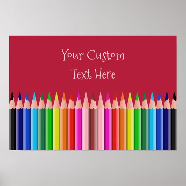 Coloração de lápis poster personalizado (Frente)