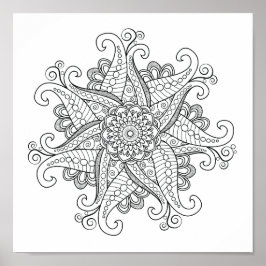 Coloração de Mandala Poster