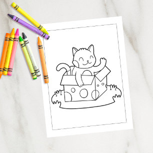 Coloração do meu gato em uma caixa   Cartões de
