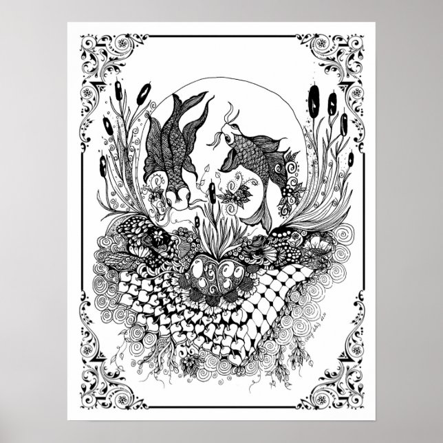 Coloração do Poster "Boliche de Peixe da Sra. Dee" (Frente)