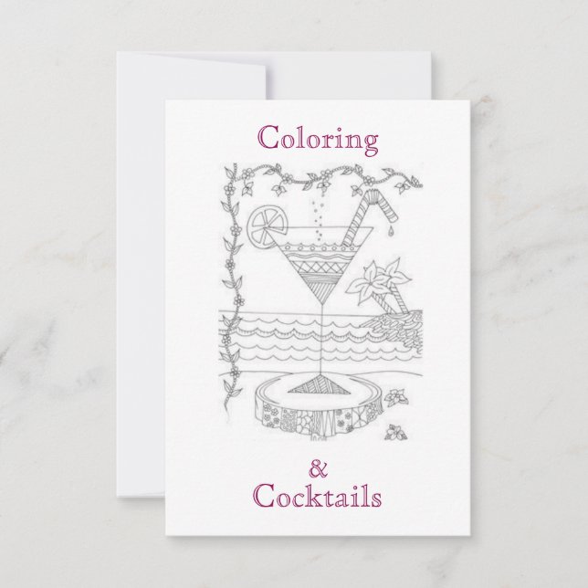 Coloração e coquetéis Convites de festas noturnos (Frente)