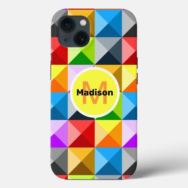 Coloração Padrão geométrico Colorido Monograma (Verso)