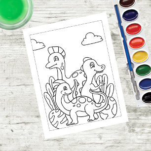 Colore-me Jovem Dinossauros   Cartões de Atividad