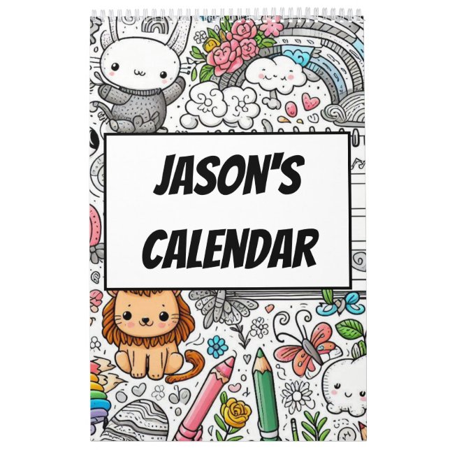 Colore seu próprio calendário para crianças (Capa)