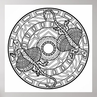 Colore seu próprio Lizard Mandala - Poster de cor