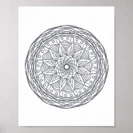 Colore seu próprio Mandala Wall Art Poster Impress