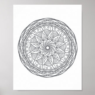 Colore seu próprio Mandala Wall Art Poster Impress