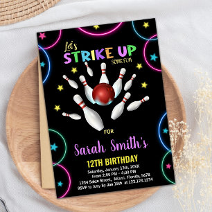 Colores Pretas Boliche Arco-Íris Convites de Anive