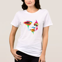 Colorful Abstract Face Art Women's T-Shirt