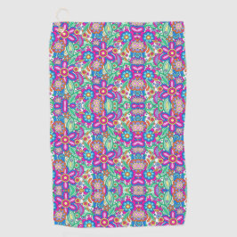 Colorful abstract pattern featuring flowers