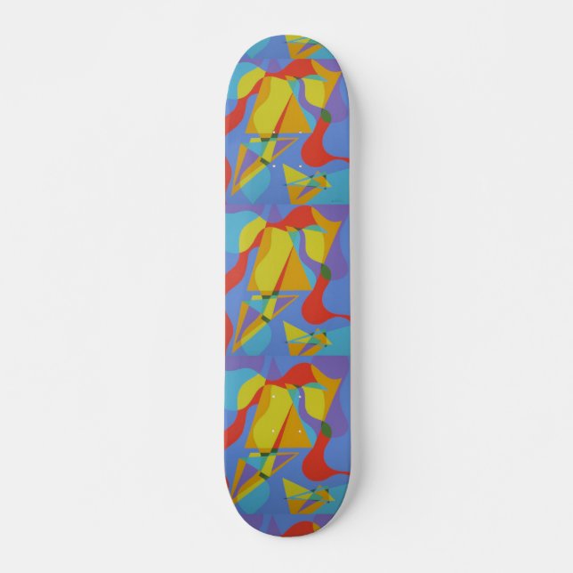 Colorful Abstract Skateboard Deck Art (Frente)
