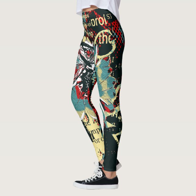 Colorful and Trendy Abstract Pattern Leggings (Esquerda)