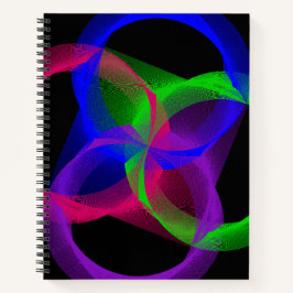 Colorful Circular Blend Geometric Spiral Notebook