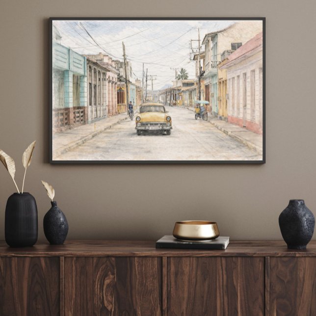 Colorful Colonial City Art Print Wall Poster (Criador carregado)