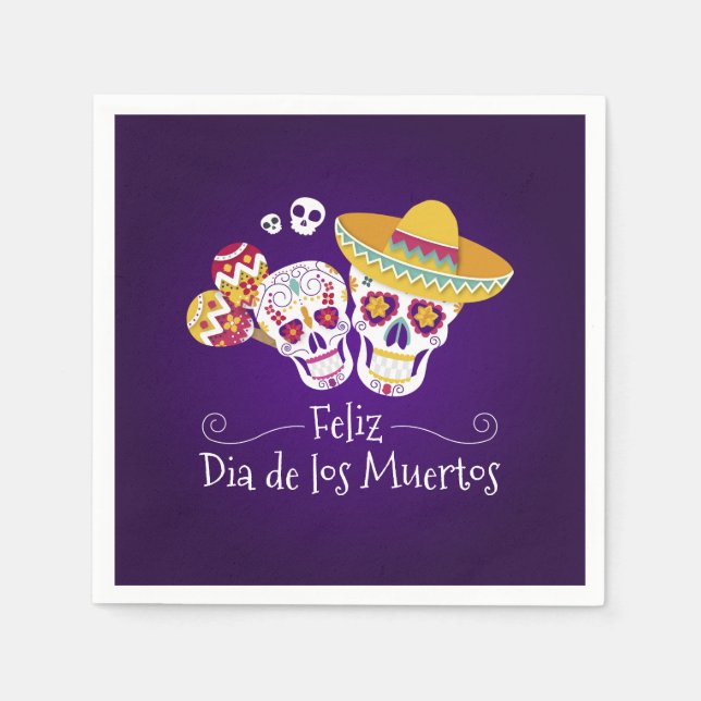 Colorful Dia de los Muertos | Guardanapo (Frente)