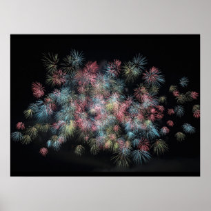 Colorful Fireworks Print Poster Artwork Mural