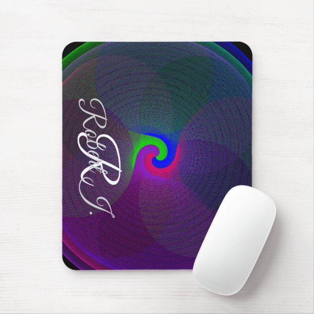 Colorful Fused Center Geometric Mouse Pad (Com mouse)