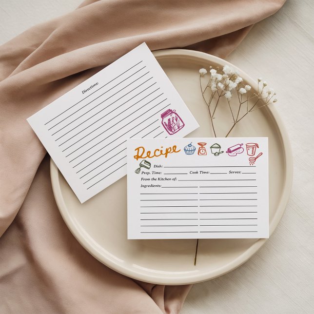 Colorful Hand Drawn Recipe Card (Criador carregado)