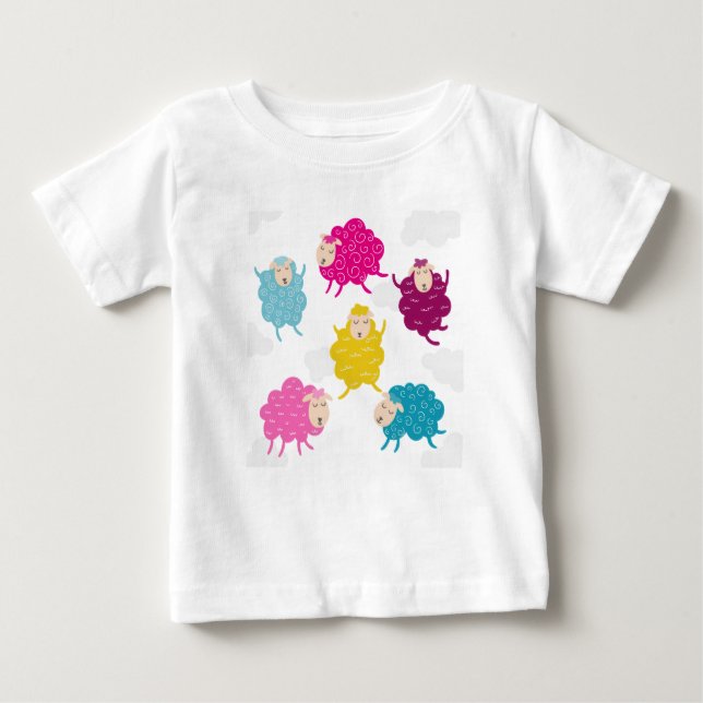Colorful Happy Sheep Kids T-Shirt (Frente)