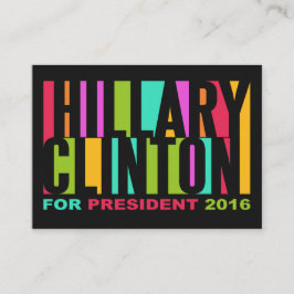 Colorful Hillary Clinton 2016 cartões de visitas