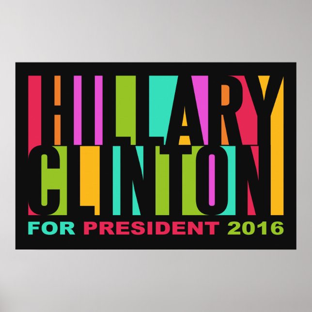 Colorful Hillary Clinton 2016 poster (Frente)