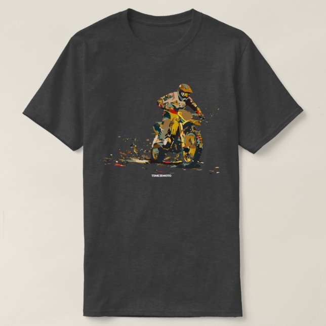 Colorful Motorcycle Dirt Bike Rider T-Shirt (Frente do Design)