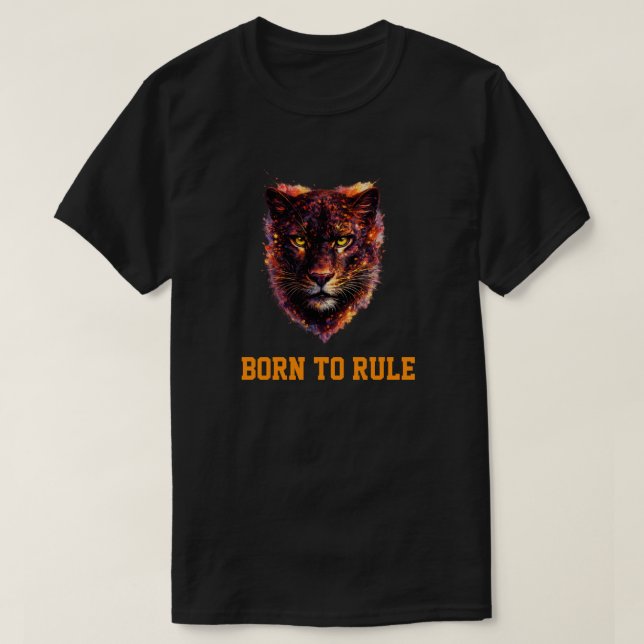 Colorful Panther Face Artistic T-Shirt (Frente do Design)