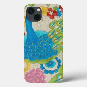 Colorful Peacock and Flowers