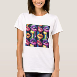 Colorful Pop Art Lips T-Shirt – Bold & Artistic Wo