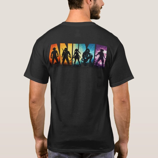 Colorful Silhouette Back Print T-Shirt (Verso)