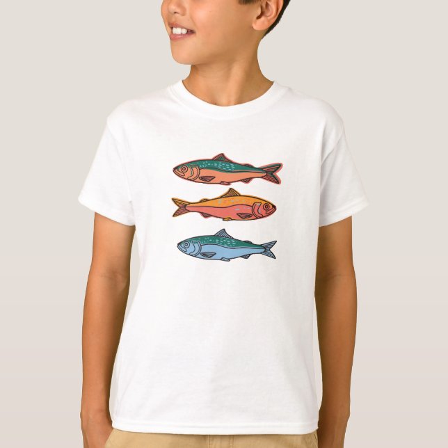 Colorful Tuna Kids T-Shirt – Fun Ocean Fish Tee (Frente)