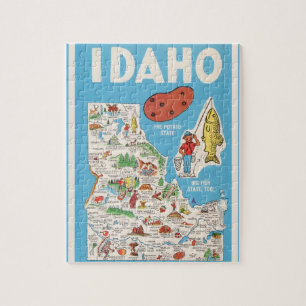 Colorful Vintage Idaho 8x10 Jigsee Quebra-cabeça