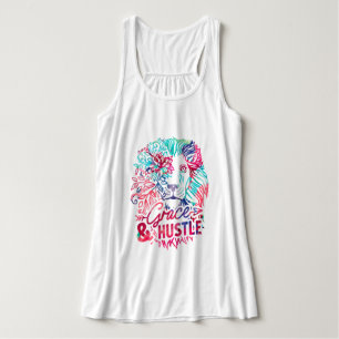 Colorida Camiseta Grace e Hustle Lion