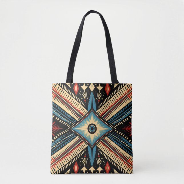Colorida Choctaw, padrão tribal indiano Tote Bag (Frente)