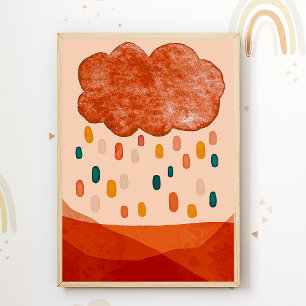 Colorida Cloud Kids Room Poster Cute Nursery Impre