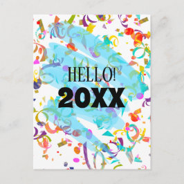 Colorida Confetti Ano Novo Modelo Azul