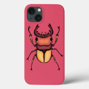Colorida Escarlate Beetle Insett Art Pink