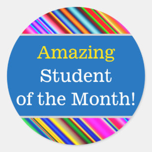 Colorida "Estudante Incrível do Mês!" Adesivo