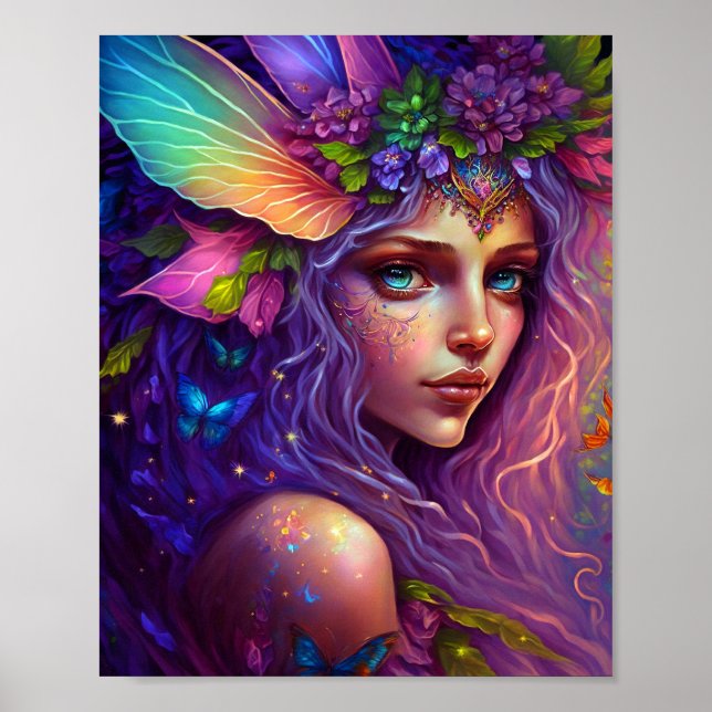 Colorida Fairy Fantasy Art Poster (Frente)