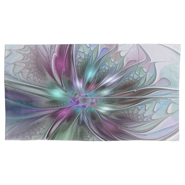 Colorida Fantasy Abstrato Moderna Flor Fractal (Frente)