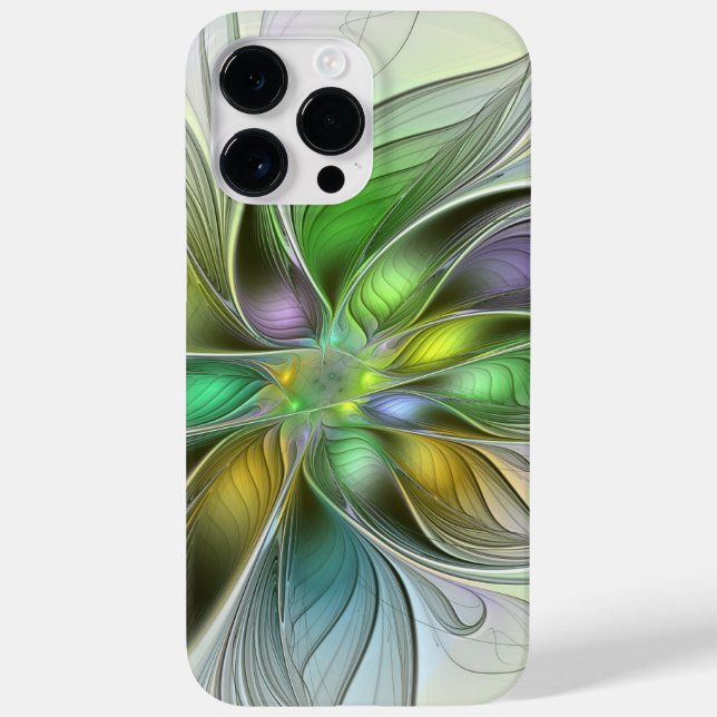 Colorida Fantasy Flor Moderno Abstrato Fractal (Verso)