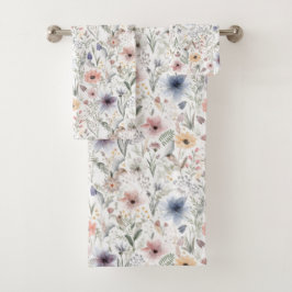 Colorida Floral Watercolor Styl Botanica Toalha