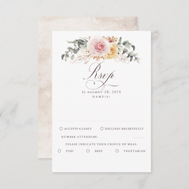 Colorida Foliage Boho Wedding RSVP (Frente/Verso)
