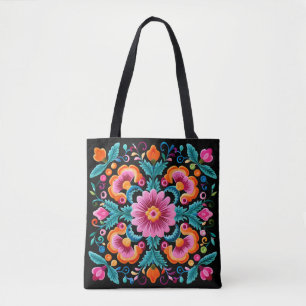 Colorida mexicana Floral Fiesta Tote Bag