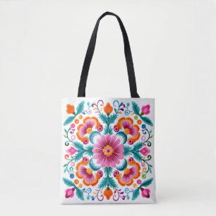 Colorida mexicana Floral Fiesta Tote Bag