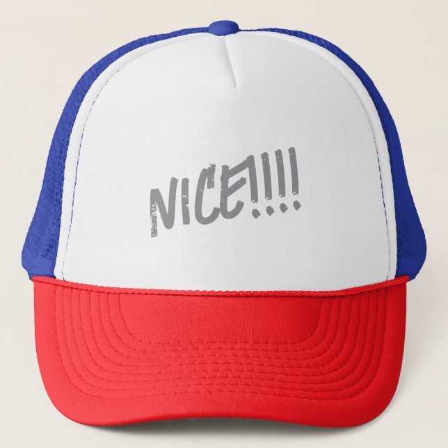 Colorida "NICE!!!!!" Boné Trucker (Frente)