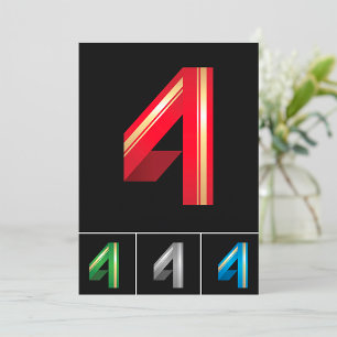 Colorida Número Quatro Convites