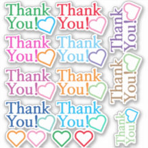 Colorida "Obrigado!" Adesivos