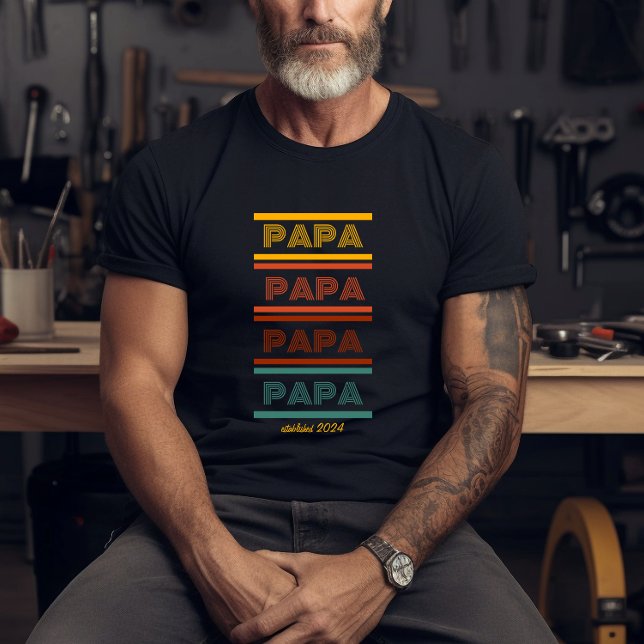 Colorida Retro Papa T-Shirt (Criador carregado)